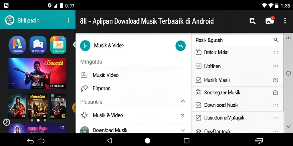 Tampilan utama aplikasi 8II dengan fitur Download Musik yang menarik.