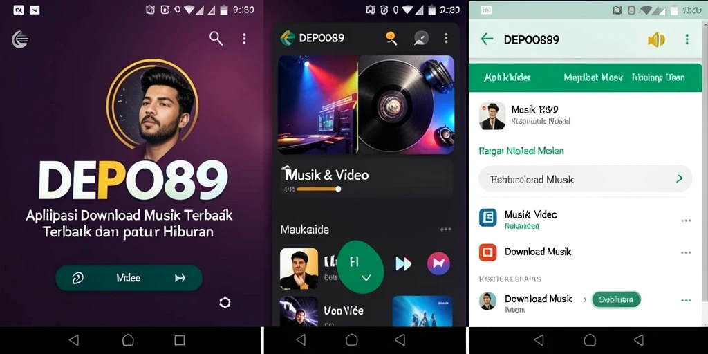 Tampilan antarmuka DEPO89 dengan fitur Download Musik yang mudah digunakan.