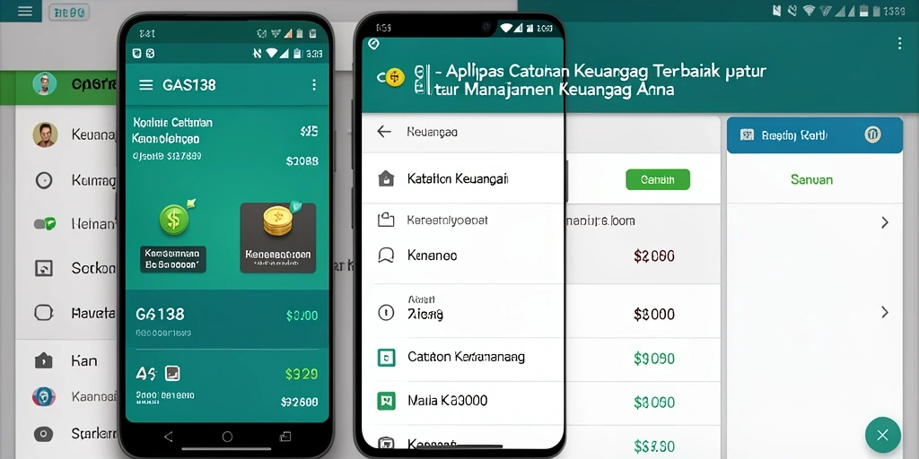 Antarmuka aplikasi GAS138 untuk Catatan Keuangan yang intuitif dan menarik.