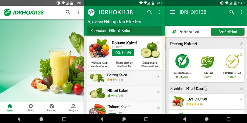 Tampilan antarmuka aplikasi Hitung Kalori IDRHOKI138 yang user-friendly.