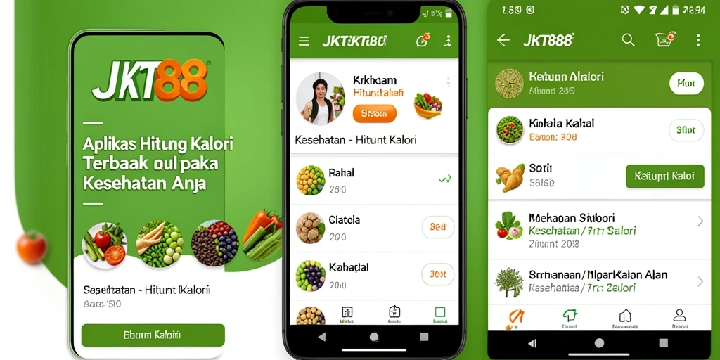 Antarmuka JKT88 yang sederhana dengan fungsi Hitung Kalori.