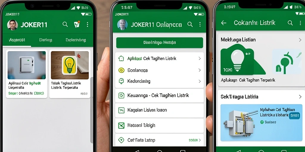 Tampilan antarmuka JOKER11 untuk cek tagihan listrik yang sederhana dan informatif.