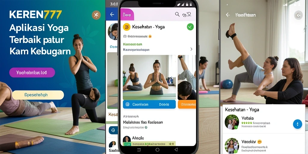 Antarmuka aplikasi KEREN777 yang intuitif dan menarik untuk latihan Yoga.