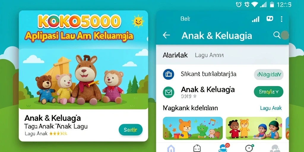 Antarmuka aplikasi KOKO5000 yang colorful dan interaktif untuk anak-anak.