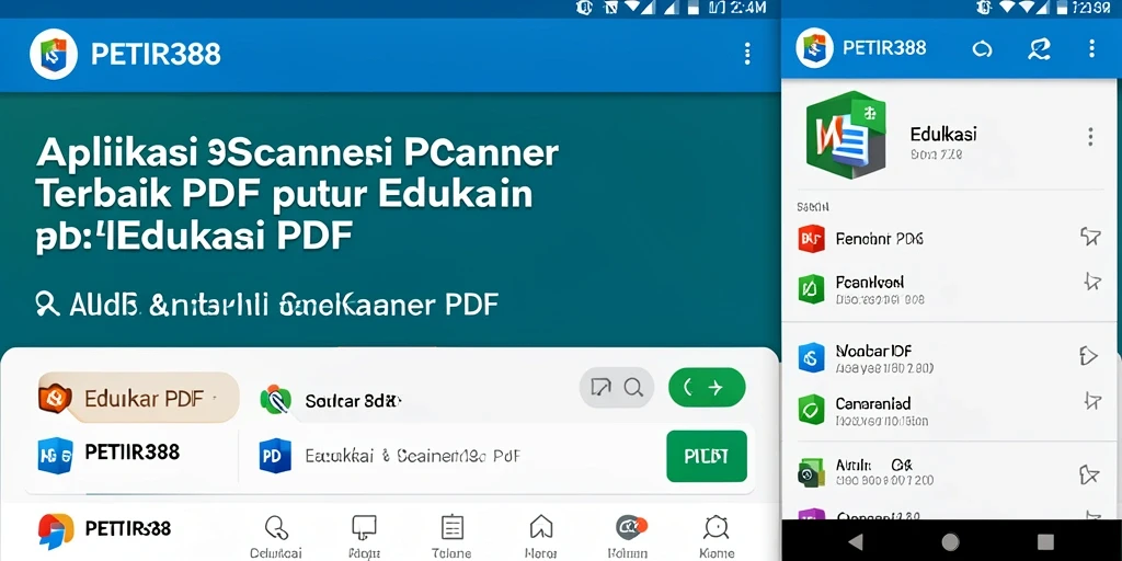 Screenshot antarmuka PETIR388 dengan fungsi Scanner PDF yang sederhana namun fungsional.
