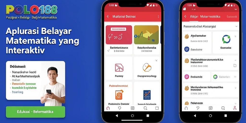 Antarmuka aplikasi POLO188 yang menarik untuk belajar Matematika.