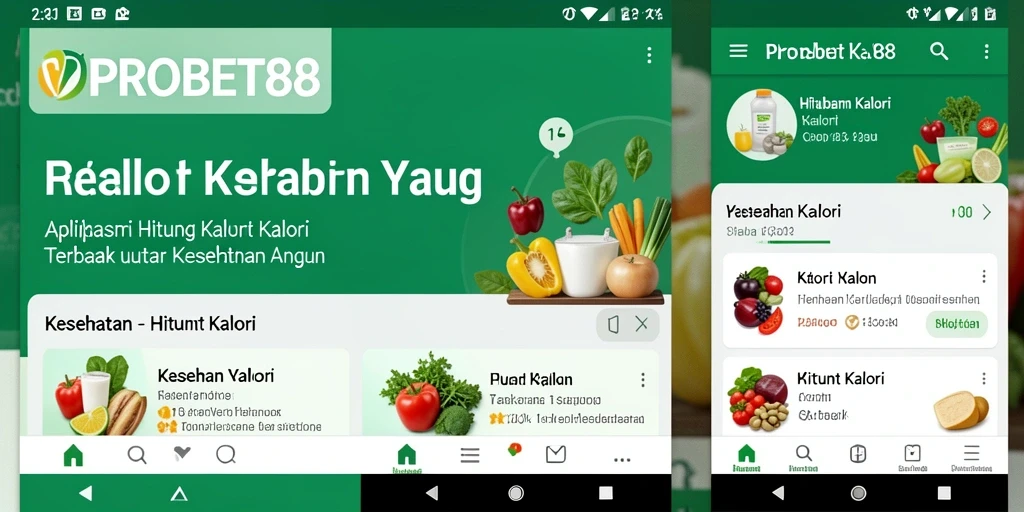 Tampilan antarmuka PROBET88 yang intuitif untuk menghitung kalori.