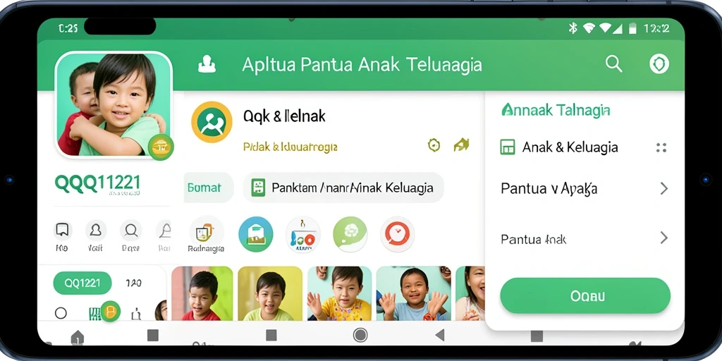 Antarmuka aplikasi QQ1221 untuk pemantauan anak yang sederhana dan informatif.