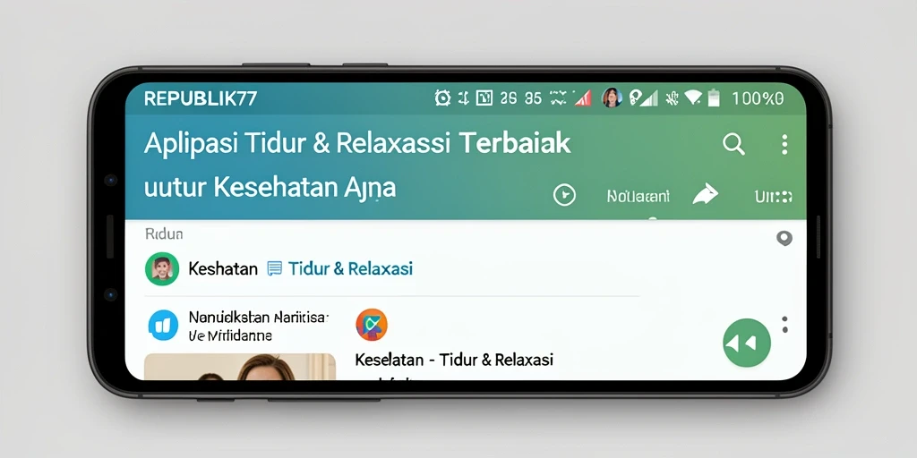 Tampilan antarmuka aplikasi REPUBLIK77 untuk relaksasi dan tidur.
