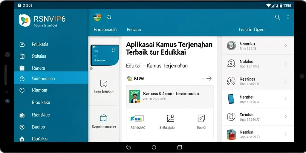 Tampilan antarmuka RSNVIP6 yang user-friendly untuk Kamus Terjemahan.