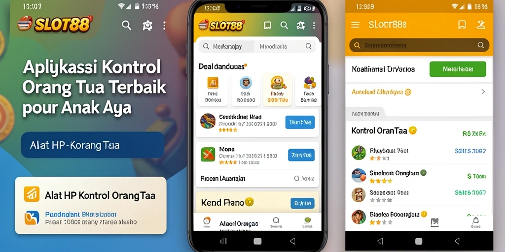 Antarmuka aplikasi Kontrol Orang Tua yang sederhana dan intuitif.