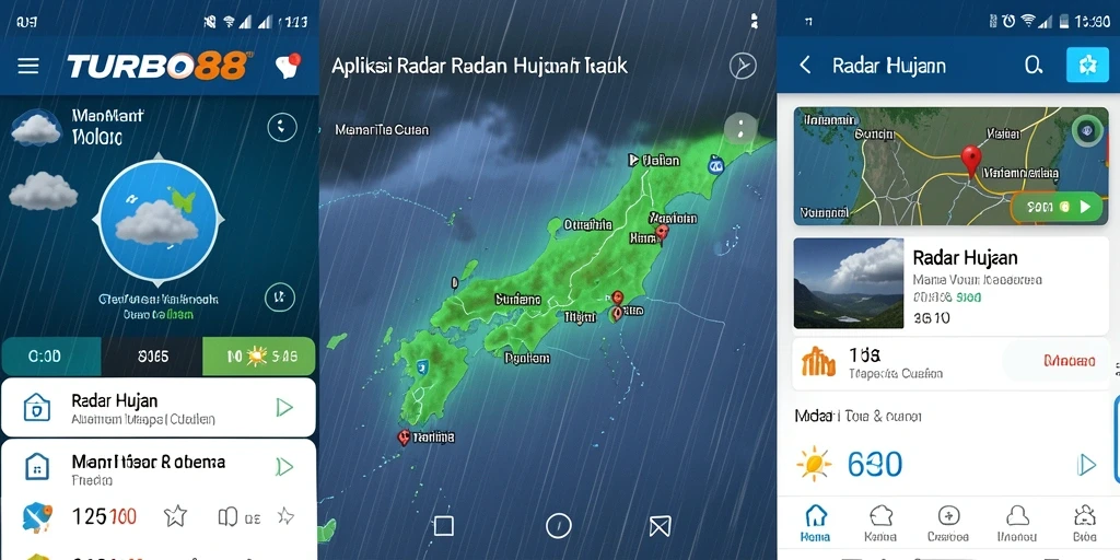 Antarmuka TURBO88 menampilkan radar hujan yang jelas dan informatif.